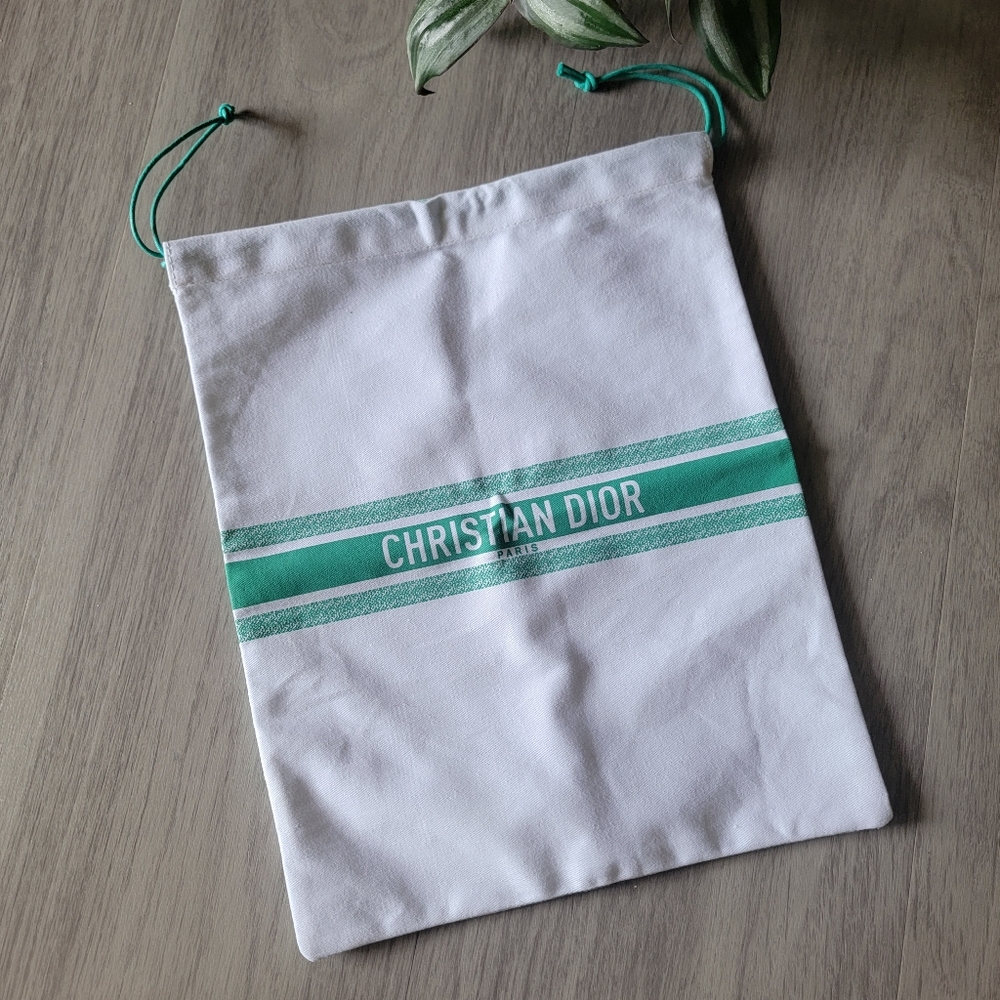Limited Edition Dior White and Green Dust Bag AUTHENTIC